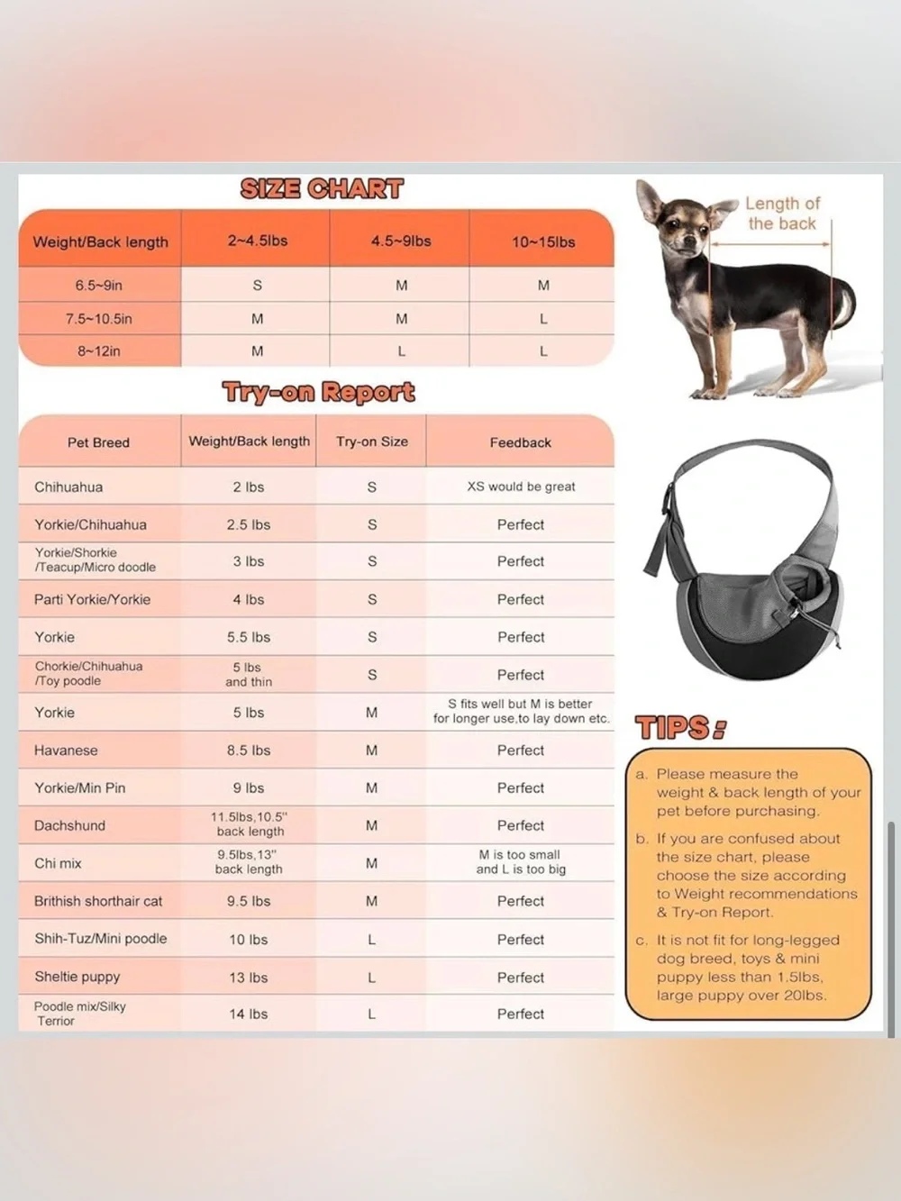 Pet Sling Carrier for 10-15 lbs Small Dogs Hands-Free Puppy Carrier
